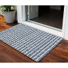 Navy Blue And Ivory Geometric Washable Indoor Outdoor Area Rug - 2 of 4
