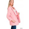 I am a Fashion Junky Zenana Woven 3/4 Ruched Sleeve Open Front Classic Blazer - 2 of 3