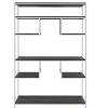 CAVINAS Rustic Gray Oak&Chrome Bookshelf,7-Tier Modern Book Shelves with Metal Frame,72" Bookcase for Living Room,Office and Bedroom Storage - 3 of 4