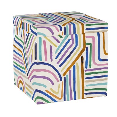 Plano Storage Ottoman Rainbow Strokes Ochre - Project 62™