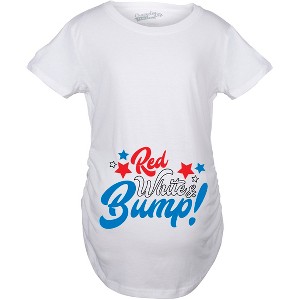 Maternity Red White and Bump Funny T shirts Announce Pregnancy Cute T shirt - Crazy Dog Maternity T Shirt - 1 of 4