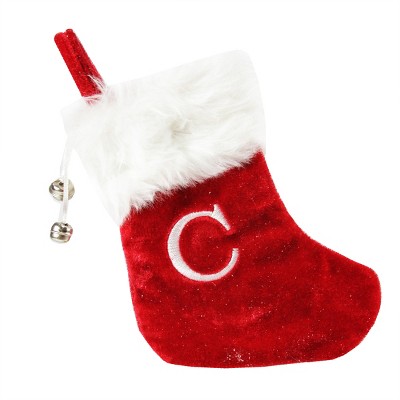 Northlight 7" Red and White 'C' Embroidered Christmas Stocking