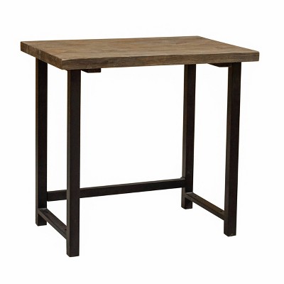 Pomona Writing Desk Metal and Solid Wood Natural - Alaterre Furniture