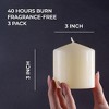 3x3 Pillar Candle Set of 3 - Dripless Pillar Candles for Home - Elegant Ivory Candles for Relaxing Atmosphere - 2 of 4