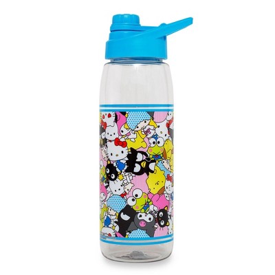 Silver Buffalo Sanrio Hello Kitty Rainbow Treats and Stars Water Bottle  with Lid | 28 Ounces