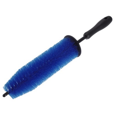 Unique Bargains Car Wash Brush Durable 15.75" Small Pig Bristle Medium Stiffness Detail Brush Plastic Blue
