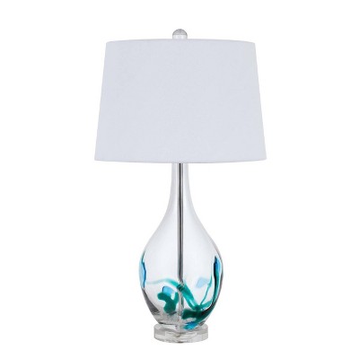 27" Glass Contemporary Table Lamp Turquoise - Cal Lighting