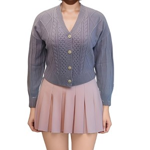 Plus Size Women's Long Sleeve Cardigan Sweaters Casual V Neck Soft Knit Jacket Button Down Cardigan for Women Winter Fall - 1 of 1