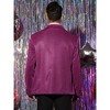 Lars Amadeus Men's Shiny Color Block Collared Party Metallic Blazer with Bow Tie - 3 of 4
