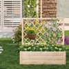 Costway 1/2 PCS 40" Wooden Raised Garden Bed with Lattice Trellis for Climbing Vine Flower - 2 of 4