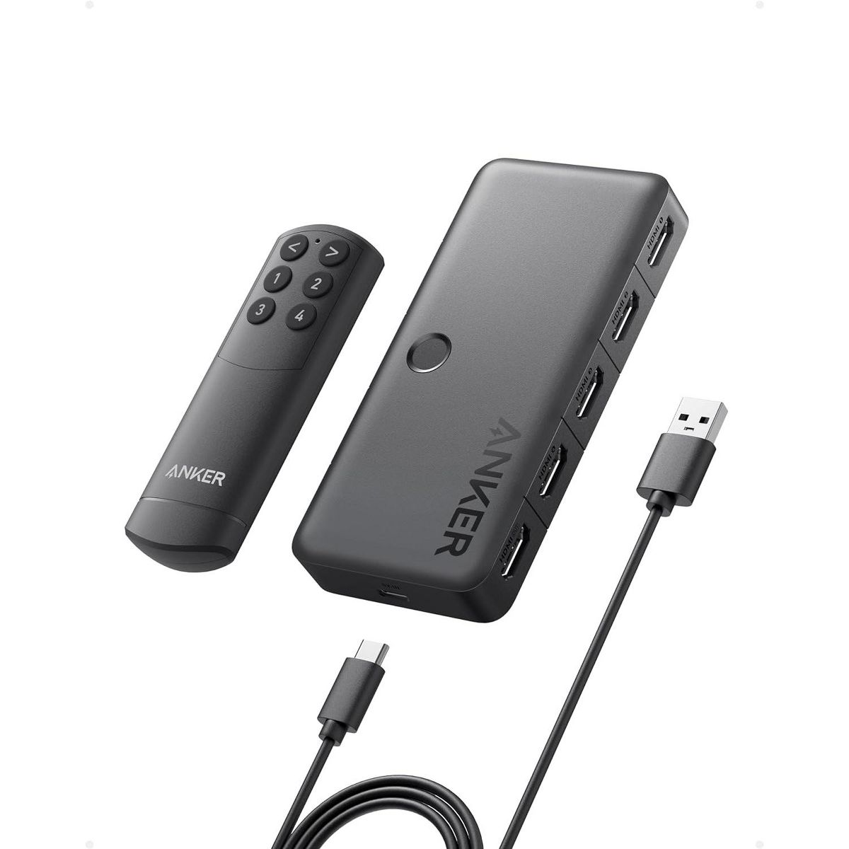 Anker HDMI Switch, 4 in 1 Out 4K@60Hz HDMI Switcher with Remote Selector