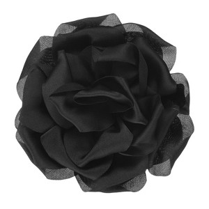 Unique Bargains Handmade Dainty Satin Fabric Big Peony Rose Flower Brooches Hair Clips 1 Pc - 1 of 4