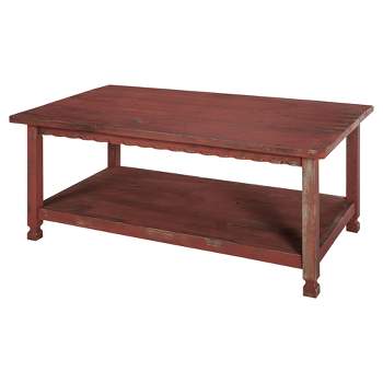 42"L Country Cottage Wood Coffee Table Antique Finish - Alaterre Furniture