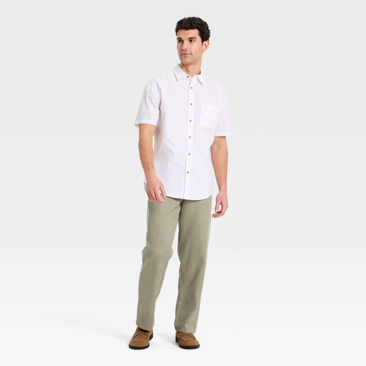 Men's Short Sleeve Slub Button-Down Shirt - Goodfellow & Co™ - thumbnail 6