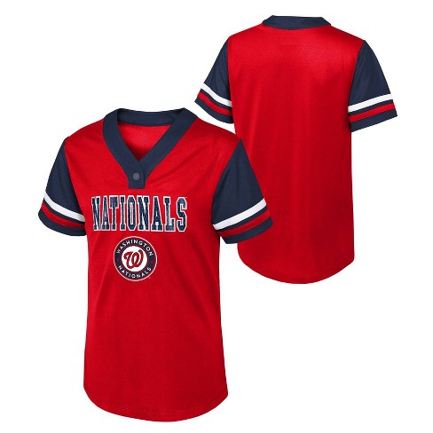 Mlb Washington Nationals Girls' Henley Team Jersey : Target