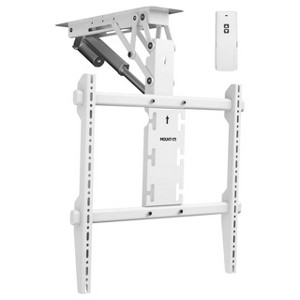 Motorized Ceiling TV Mount Silent Electric Flip Down TV Mount for 50-90 Screens, Retractable Drop Down Design, White - 1 of 4
