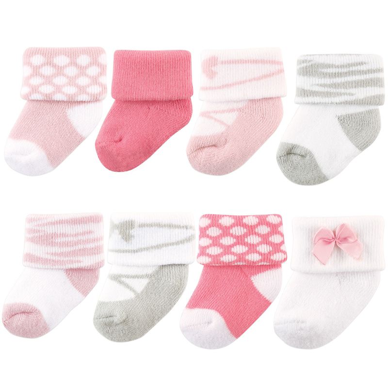 Luvable Friends Baby Girl Newborn and Baby Terry Socks, Ballet, 1 of 3