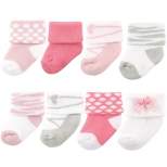 Luvable Friends Baby Girl Newborn and Baby Terry Socks, Ballet