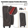 Infurnic Bag and Luggage Sets Hardshell  5 PCS with 360° Spinners Lightweight Suitcase, DurableTravel Suitcase, Brown, 18.9"*12.2"*30" - 4 of 4