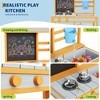 Outdoor Wooden Mud Kitchen for Kids with Water Tank, Faucet, Chalkboard, Stovetop, Storage Shelves & Planter Box - 2 of 4