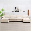 HYLEORY U-Shaped Sectional Sofa , Indoor Furniture Convertible Modular Corduroy Sectional Sofa Set with 2 Ottomans for Living Room - image 2 of 4