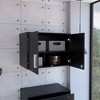 Yamagata Office Wall Cabinet Black - Boahaus: Mounted Storage, Lockable 2-Door Design, 3 Shelves - 2 of 4