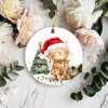 Meowy Cat Christmas Ornament – Adorable Kitten with Santa Hat and Fairy Lights Ornament - 4 of 4