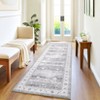 Vintage Area Rugs for Living Room Floral Boho Rug Non-Slip Low Pile Indoor Carpet for Bedroom Home Decor - 2 of 4