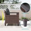 Sonkuki Outdoor Wicker Patio 3-Seat Sofa, PE Rattan Conversation Set With All-Weather Cushions - 4 of 4