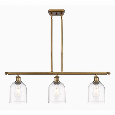 Bella - 3 Light Stem Hung Island In Industrial Style-10 Inches Tall and 36 Inches Wide