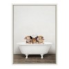 Kate and Laurel Sylvie Three Little Pigs In Vintage Bathtub Framed Canvas by Amy Peterson Art Studio, 18x24, White - 2 of 4