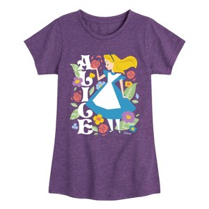 Girls' - Disney - Alice In Wonderland Fitted Short Sleeve Graphic T-Shirt - 1 of 4