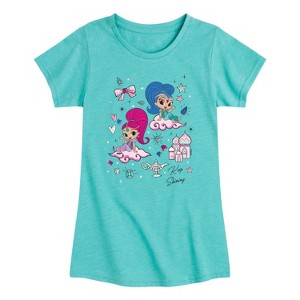Girls' - Nickelodeon - Shimmer & Shine Sparkle In My Glitter Fitted Short Sleeve Graphic T-Shirt - 1 of 3