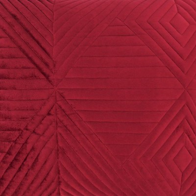 Riviera Red Velvet Quilted Standard Pillow Sham