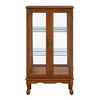 VYNXARIA Classic Cherry Curio Cabinet with Adjustable Shelves and Mirrored Back - 3 of 4