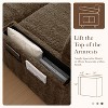 Sapphtopaz 42" Oversized Lounge Sofa Faux Rabbit Fur Upholstered Sofa Sleeper Chair with Storage Ottoman and Cup Holders Couches for Living Room - 4 of 4