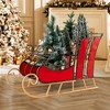Tangkula Metal Christmas Santa Sleigh Basket, Xmas Festival Holiday Decorative Santa’s Sleigh with 2-Tier Storage Shelf - 3 of 4