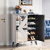 Tribesigns Mirror Shoe Cabinet with Doors Silver - 3 of 4