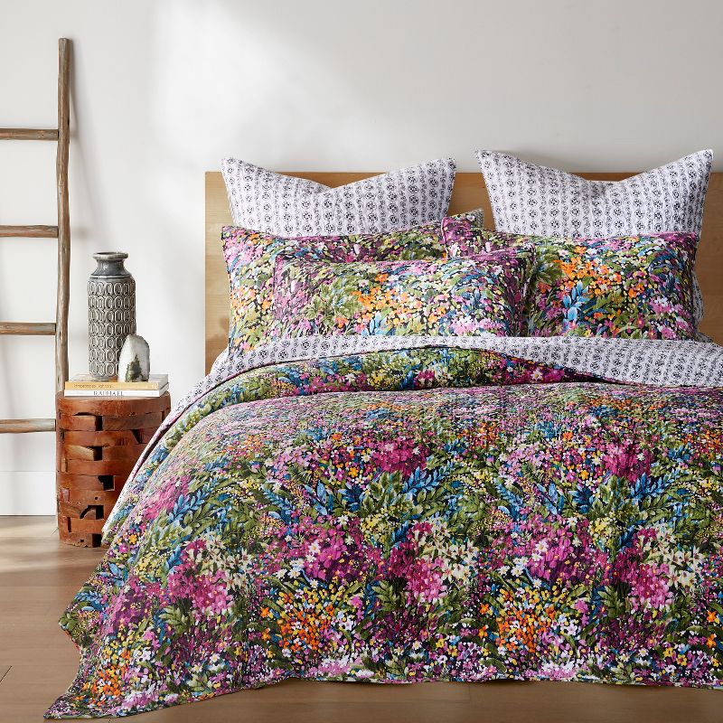 Basel Floral Quilt and Pillow Sham Set - Levtex Home, 1 of 7