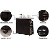 Hodedah Kitchen Island Cabinet Drawer Storage with Large Spice and Towel Rack with Wheels, Chocolate - 4 of 4