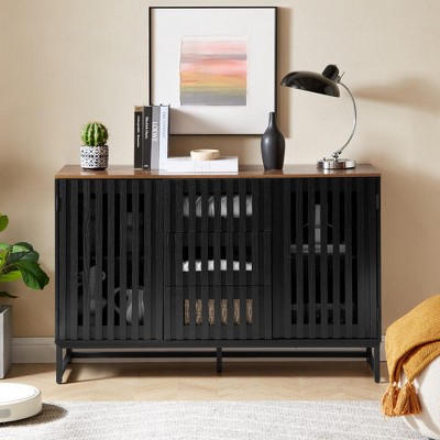Lycvki 47in. MDF Dresser with 3 Drawer and 4 Shelves