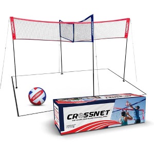 Vivere CROSSNET Quick Assemble 4 Square Volleyball Game Set for Adults and Kids with Volleyball Net, Backpack and Ball for Outdoor Games - 1 of 4
