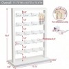 5 Tiers Wooden Jewelry Display Rack with 20 Metal Hooks, Earring Card Stand, Organizer, Bracelet Keychain Holder, Wash White - 2 of 4