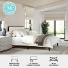 Martha Stewart Jett Solid Wood Platform Bed with Upholstered Base and Inset Paneled Headboard, Wood Slat Bottom, No Box Spring Needed - 4 of 4