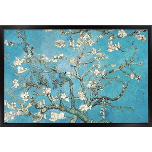Trends International Almond Branches In Bloom by Vincent van Gogh Framed Wall Poster Prints - 1 of 4
