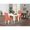 HomeStock 3-Piece Linen White Finish Solid Wood Top Dining Table Set - 2 of 4