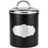 Amici Pet Cavalier Black/Silver Metal Treats Canisters, 2 Size Set, Pet Food Storage Containers, Dog Food Jar with Lid, 40 & 118 oz. - 3 of 4