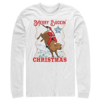 Men's Professional Bull Riders Merry Buckin' Christmas Long Sleeve Shirt
