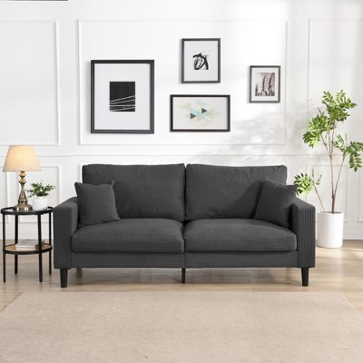 SKRAN Couch for Living Room, 74" High Resilience Sofa Couch, Corduroy 3 Seater Comfy Couch for Small Spaces, Apartment, Bedroom