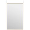 vidaXL Gold Door Mirror - Minimalistic Glass and Aluminum Wall-Mountable Decorative Mirror for Bedroom, Living Room, Corridor - 19.7"x31.5" Size - 2 of 4